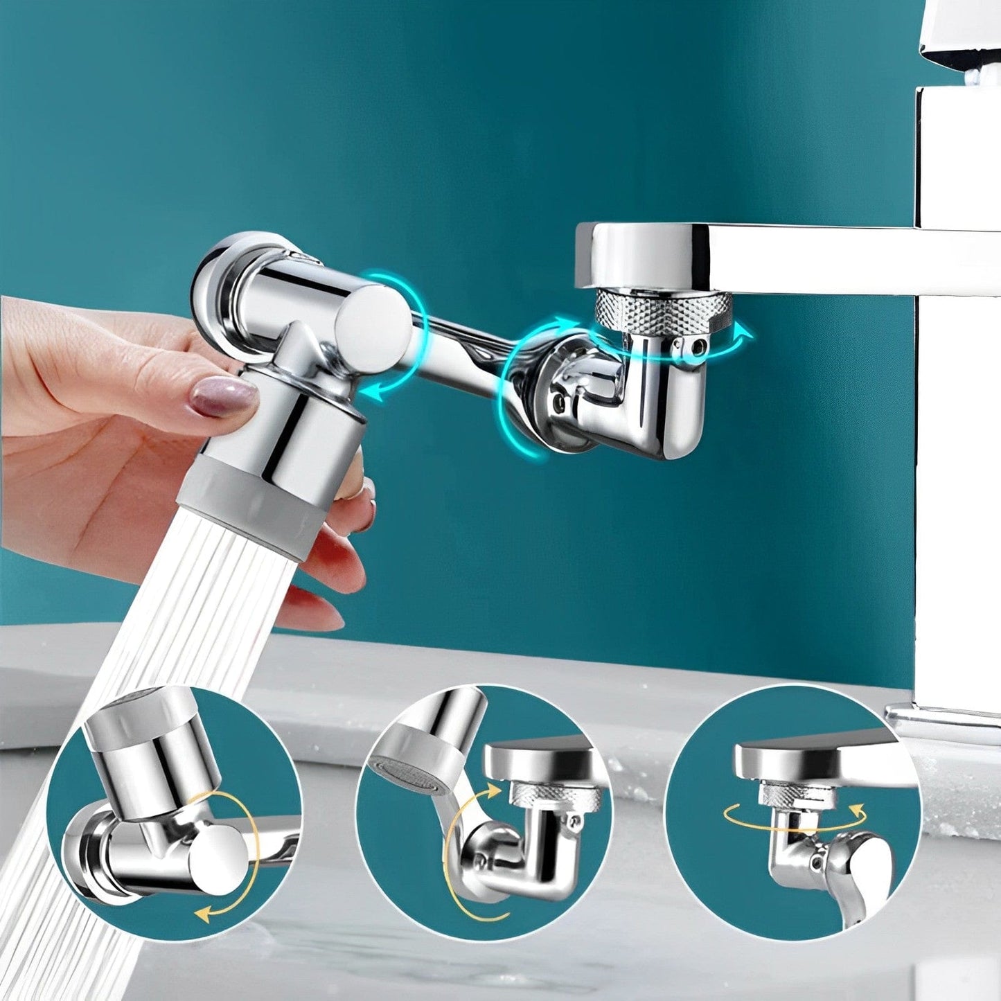 Extensión de grifo giratorio para una limpieza fácil