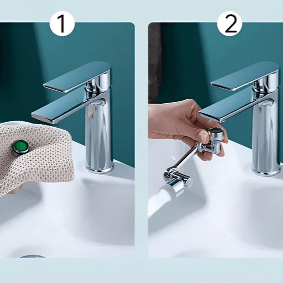 Extensión de grifo giratorio para una limpieza fácil
